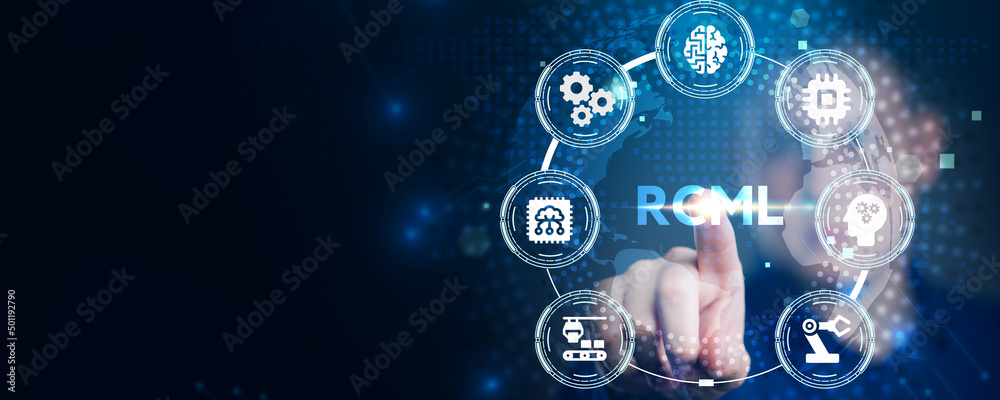 Robot Control Meta Language technology concept. RCML Robot Control Meta Language technology concept. RCML