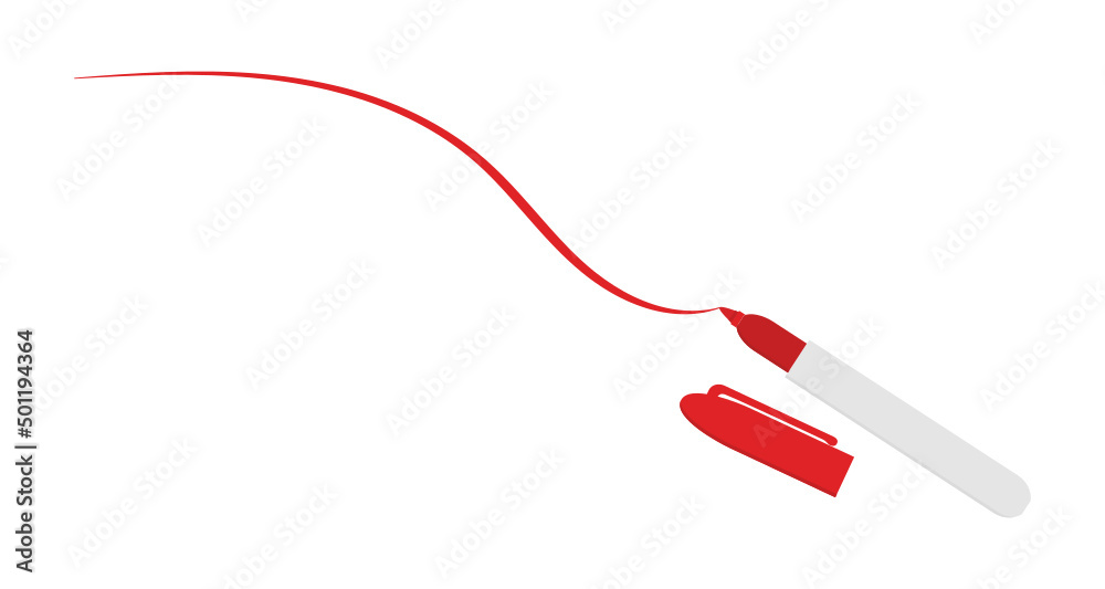 Permanent Marker Pen, Red Marker, Permanent Marker Vector, Red Pen Icon, Red Pen with Cap, Thick Marker, Brush Icon Vector Illustration Permanent Marker Pen, Red Marker, Permanent Marker Vector, Red Pen Icon, Red Pen with Cap, Thick Marker, Brush Icon Vector Illustration