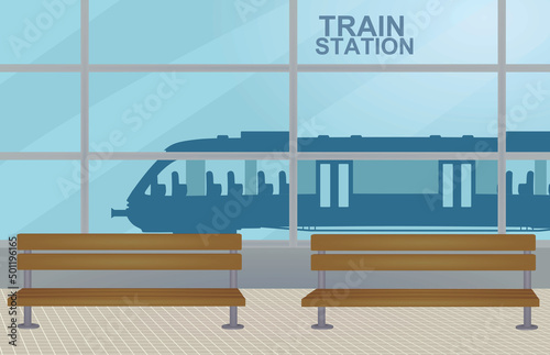 Train station waiting room. vector
