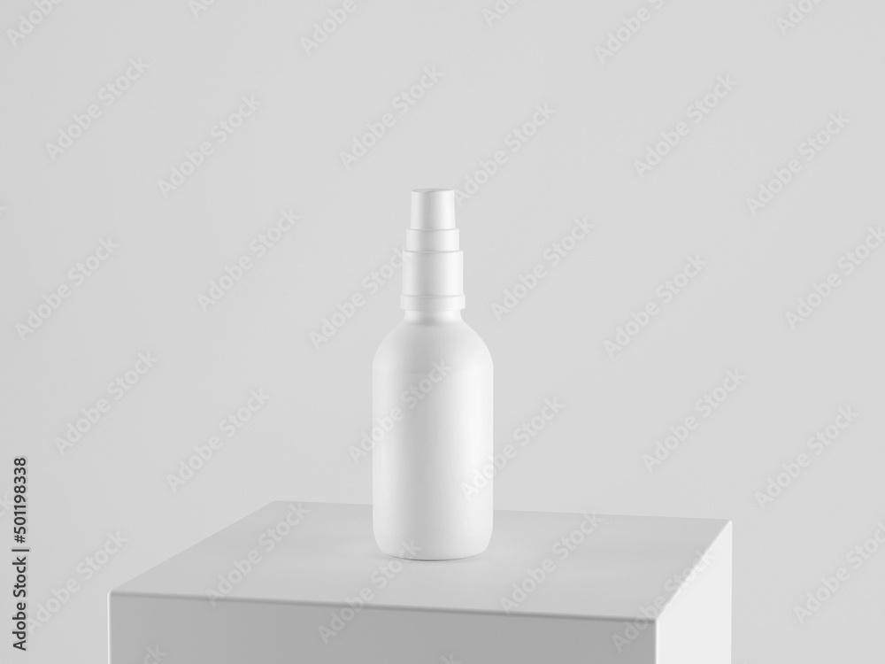 Cosmetic bottle mock-up. Minimal box 3d.