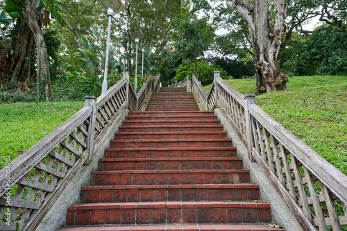 Stairs in the Fort Canning Park in Singapore