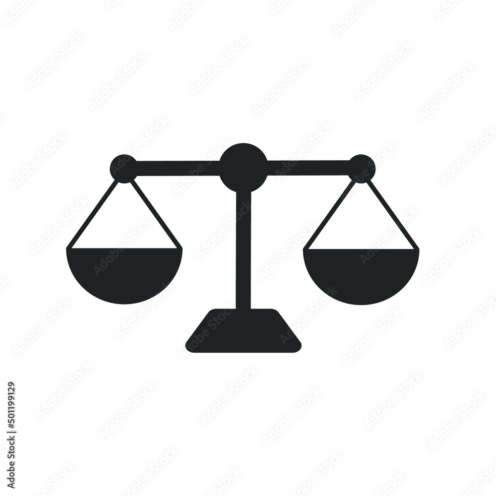 scale vector icon, symbol of justice. court of law, court judge scale vector icon, symbol of justice. court of law, court judge