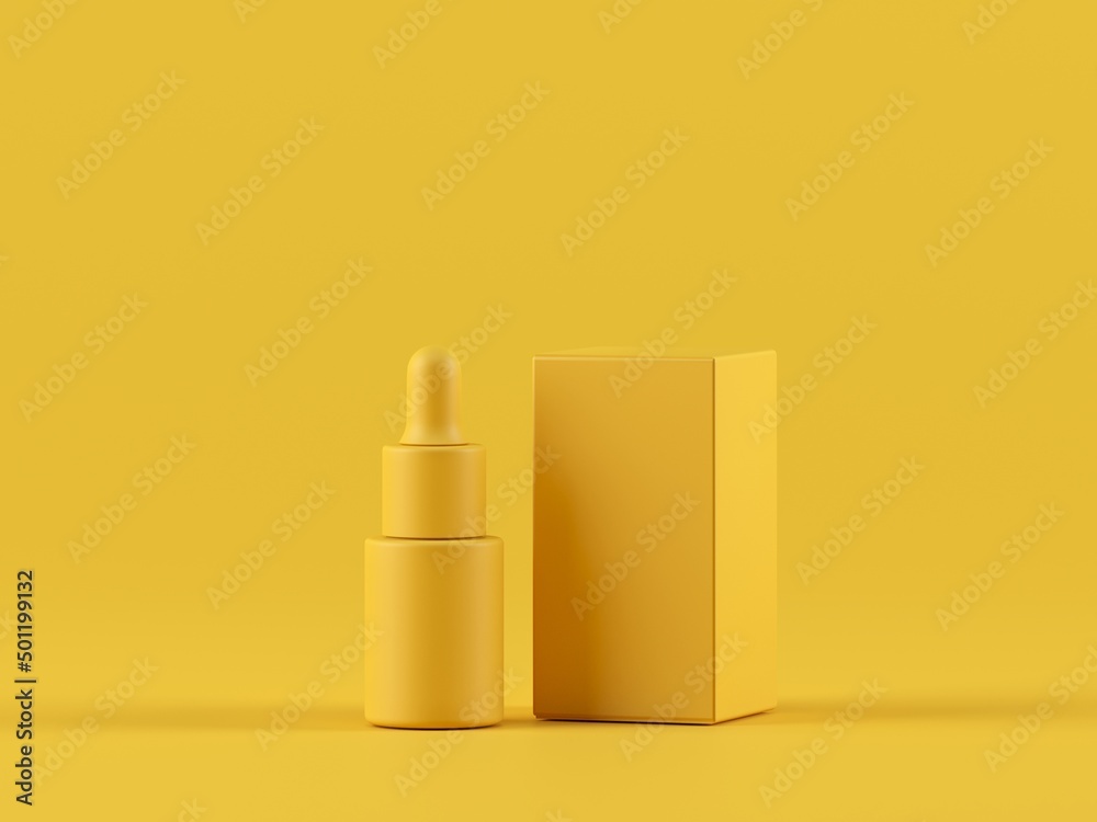 Cosmetic bottle mock-up. Minimal box 3d.
