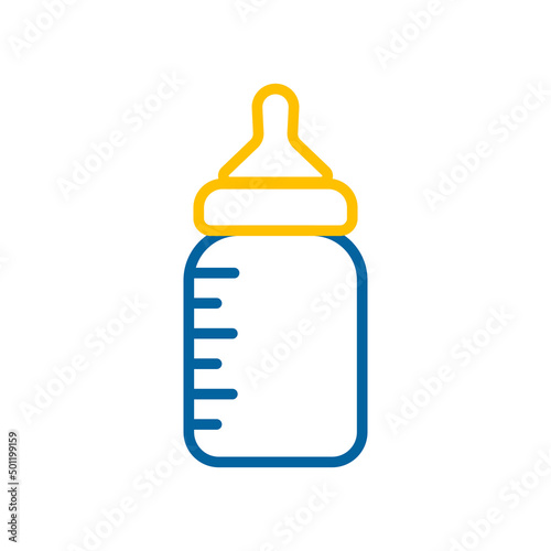 Baby feeding bottle isolated vector icon