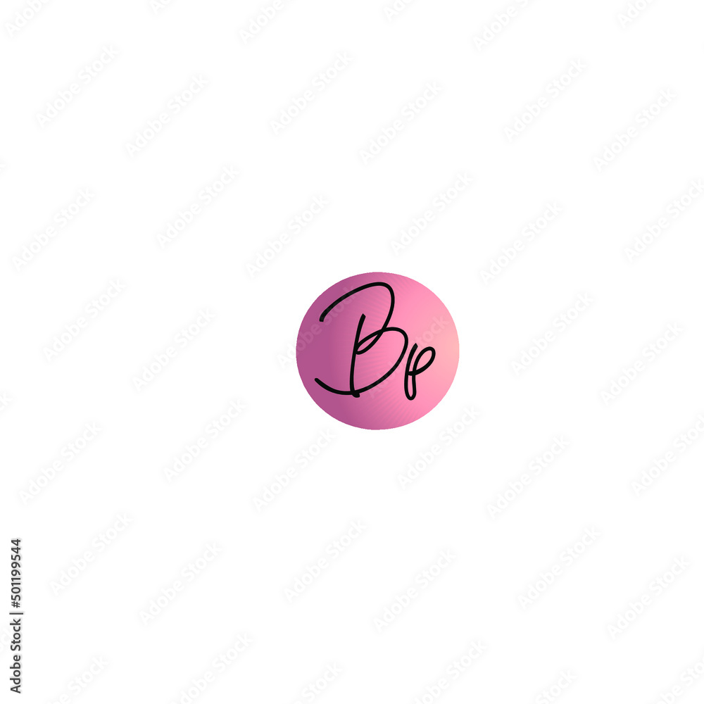 Initial Letter bp Logo - Handwritten Signature Logo