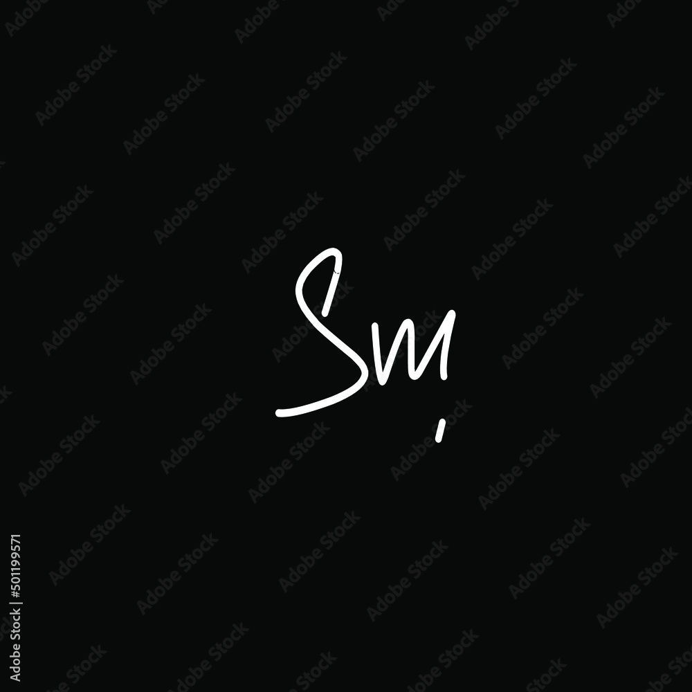 Initial Letter sm Logo - Handwritten Signature Logo Initial Letter sm Logo - Handwritten Signature Logo