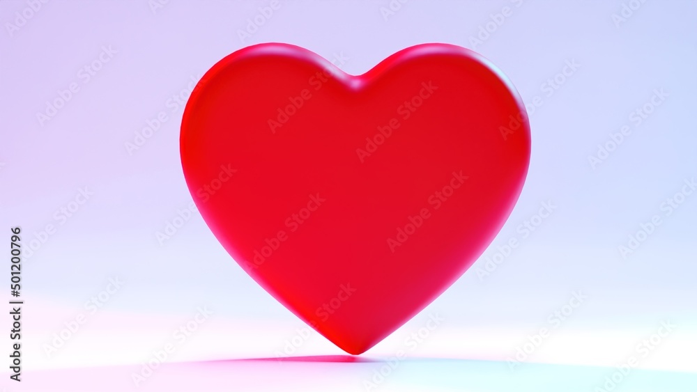 Large red heart, 3d render