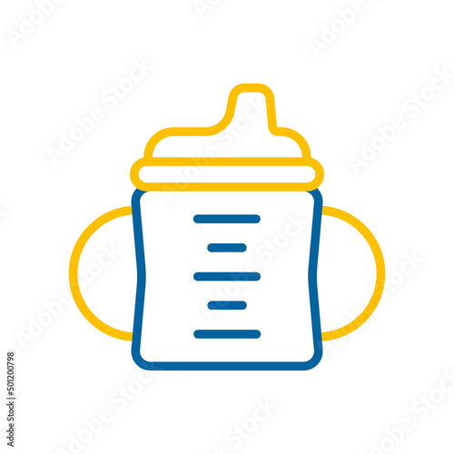 Toddler sippy cup isolated vector icon