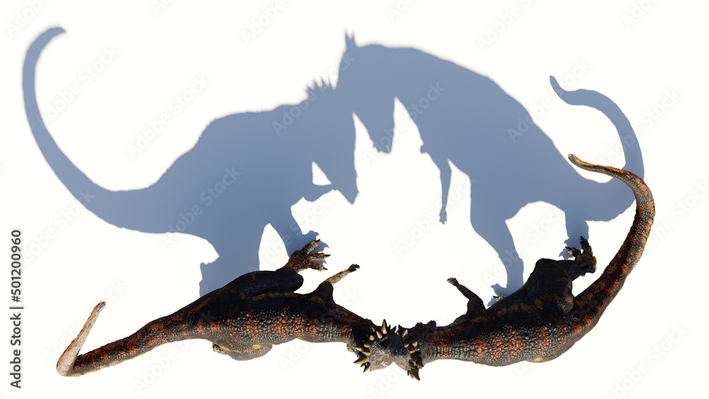 Fototapeta premium Pachycephalosaurus, head-butting dinosaurs from the Late Cretaceous period, isolated on white background with empty space