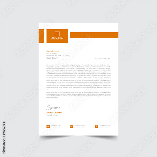 Professional creative business company letterhead Design template Free Vector a4 size