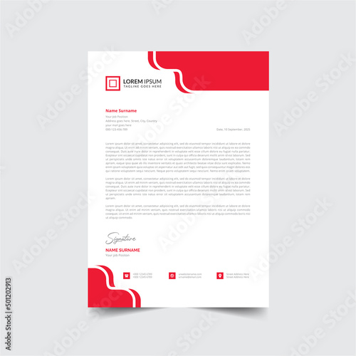 Professional creative business company letterhead Design template Free Vector a4 size