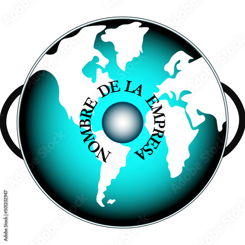 cambio climático, logo para cocineras, mundo  vajilla vista desde arriba, cuidando el planeta, medio ambiente. fondo transparente