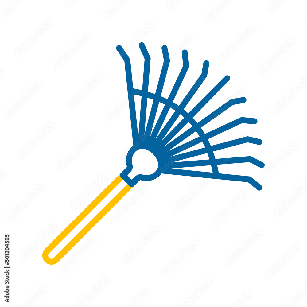 Rake for loosening ground and collecting leaves Rake for loosening ground and collecting leaves