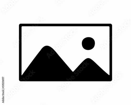 photo icon with landscape vector illustration  
