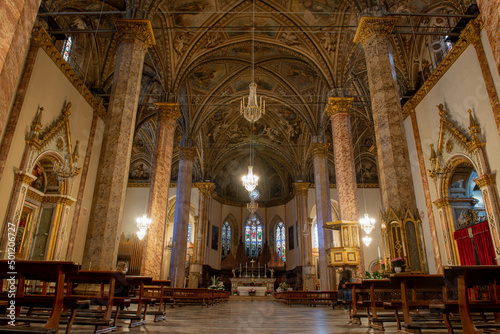 Fotografie Perugia Italy 2022 Interior Cathedral of Perugia, also known as the Cathedral of