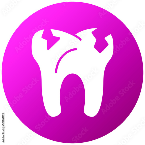 Vector Design Broken Tooth Icon Style