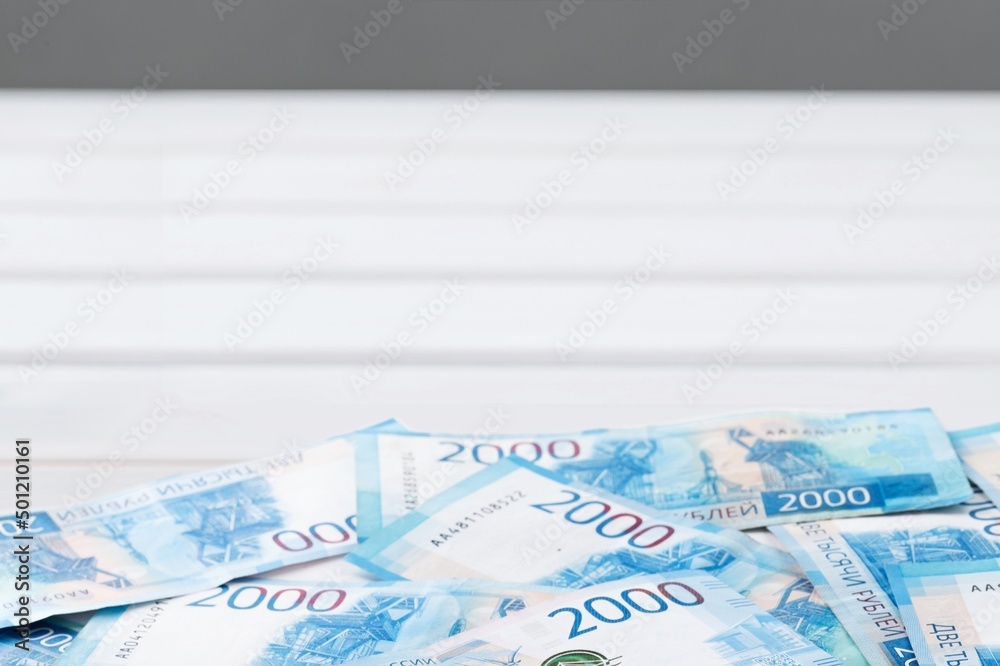 Currency background. Banknotes with coin and currency