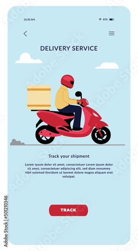 Food delivery service mobile app page concept stock vector illustration