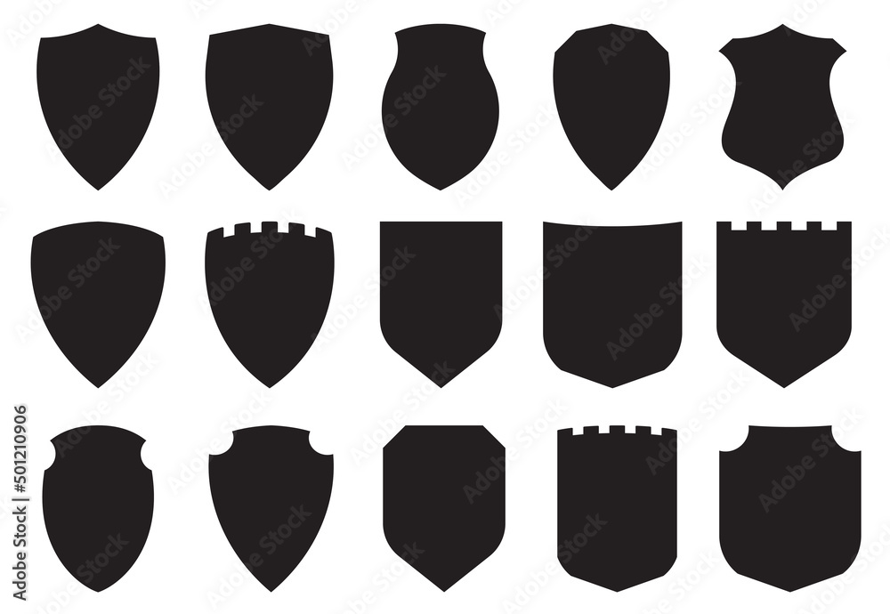 Set of vector shield icons, signs emblem for your design Set of vector shield icons, signs emblem for your design