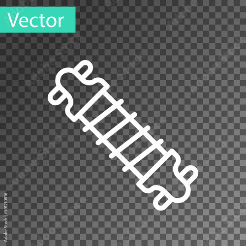 White line Bicycle suspension icon isolated on transparent background. Vector