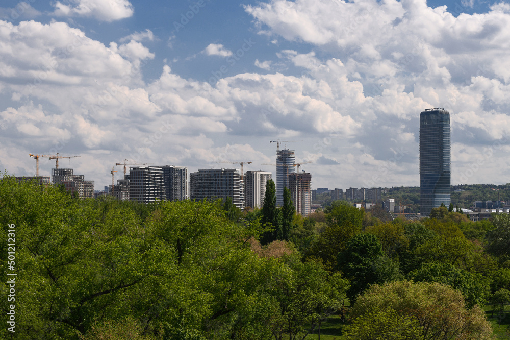 Panorama of Belgrade, Serbia.  Belgrade Waterfront