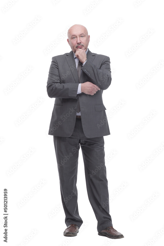 thoughtful business man .isolated on a white background. thoughtful business man .isolated on a white background.