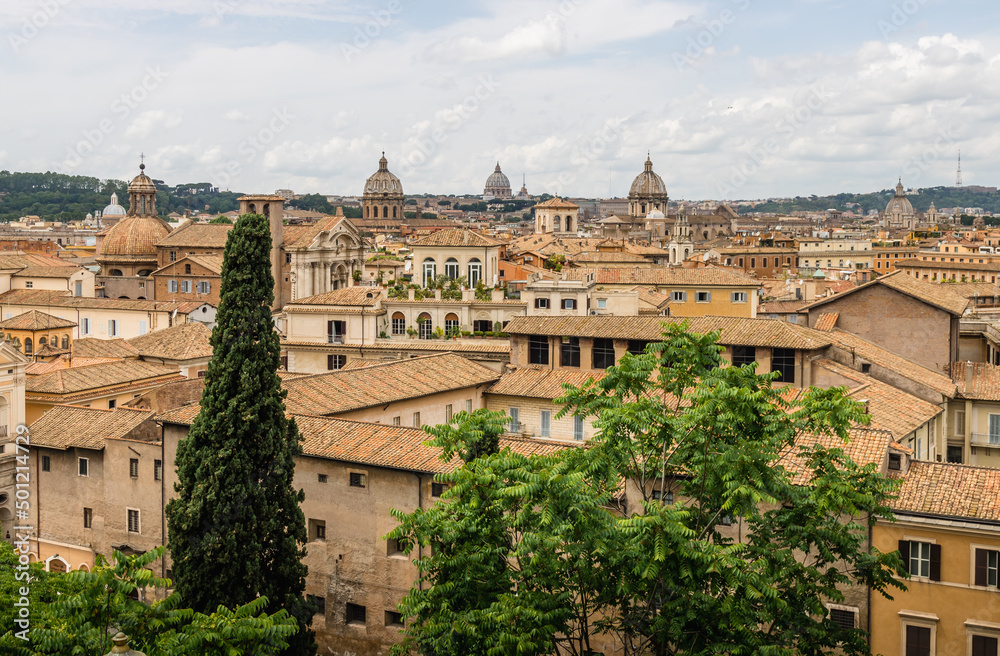 Picturesque View of Traditional Italian Skyline and Architecture in Rome, Italy 02