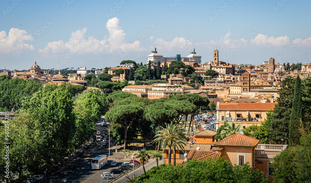 Picturesque View of Traditional Italian Skyline and Architecture in Rome, Italy 01