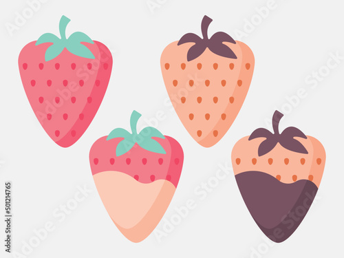 Modern chocolate dipped strawberries vector illustration