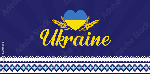 Ukraine banner for independence day. Blue yellow color theme
