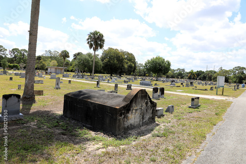 Port Mayaca Cemetery, was chosen in 1928 as the site for the mass burial of over 1,600 unidentified people who lost their lives when the dike at Lake Okeechobee collapsed during a hurricane.