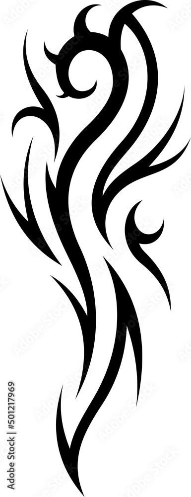 A beautiful illustration with tribal tattoo. Black color on a white background. A beautiful illustration with tribal tattoo. Black color on a white background.