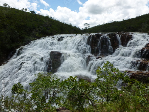Waterfall in Chapada dos Veadeiros National Park  Goias  Brazil