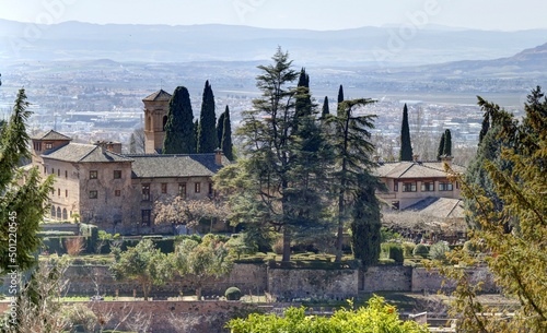 palais de l Alhambra    Grenade et du palais de Generalife en Andalousie au sud de l Espagne  et quartier de l Albayzin