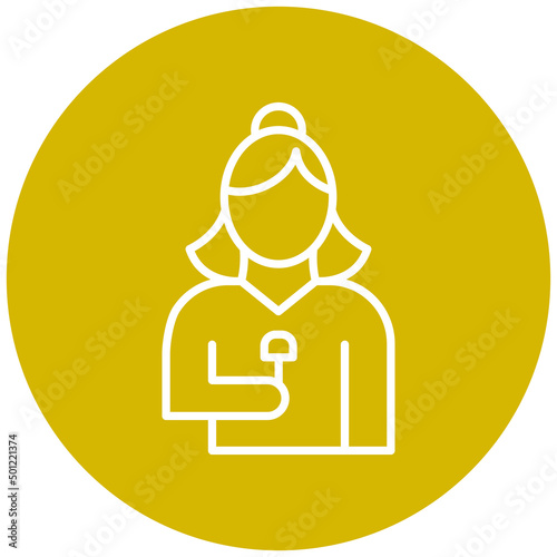Vector Design Female Journalist Icon Style