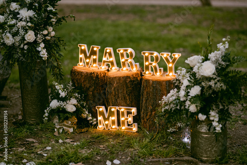Marry me sign photo