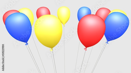 3d illustration. A beautiful view of colorfull balloons background.