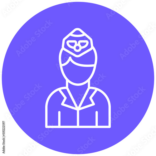 Vector Design Air Hostess Icon Style