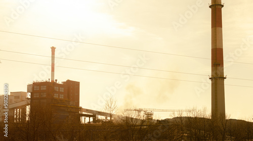 view sunset of the mines Radlin, silesia photo