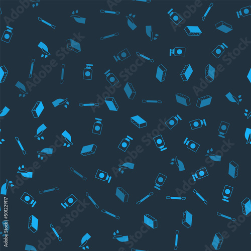 Set Cuticle pusher, Tube of hand cream, Nail file and manicure on seamless pattern. Vector