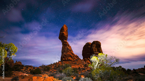 Balance Rock at night