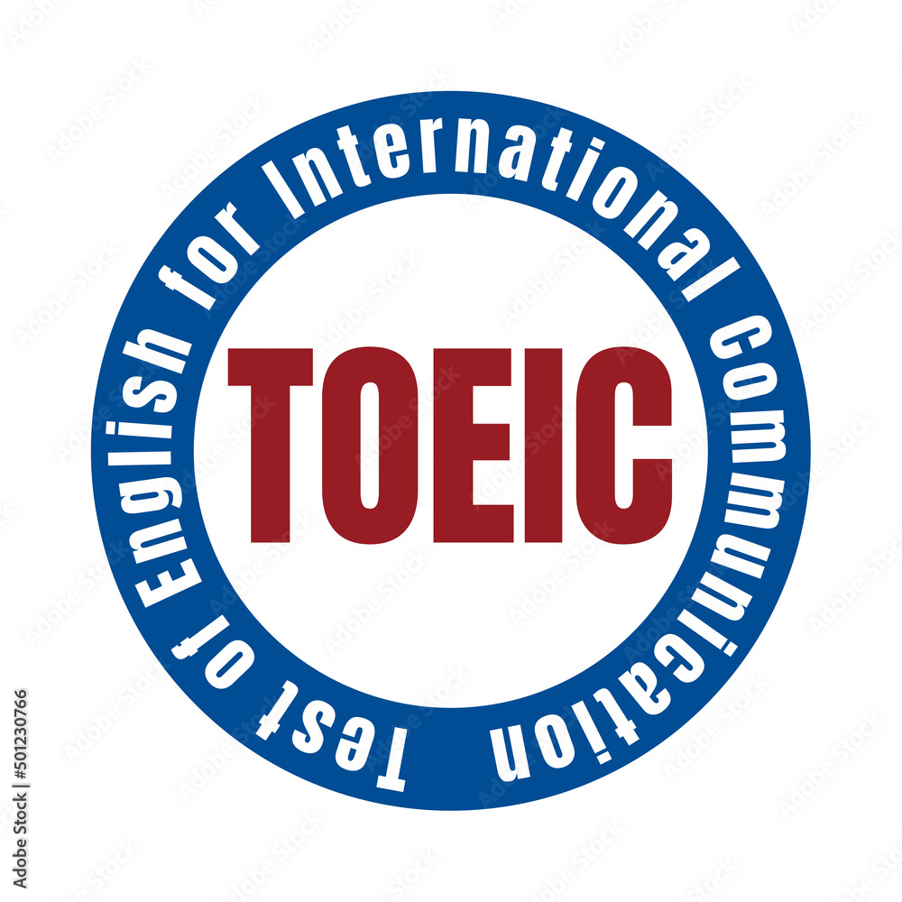 TOEIC test of English for international communication symbol icon