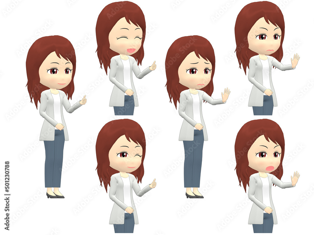 [OK NG A] Woman cardigan wavy hair oblique angle