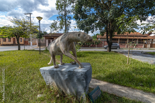 stone animal statue in the city of Cordisburgo, State of Minas Gerais, Brazil photo
