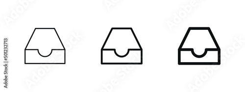 inbox icon , archive icon sign - data storage in box icon logo - line outline icons 