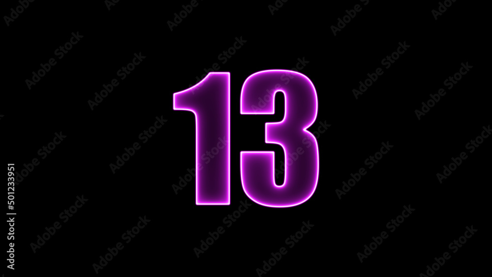 Neon number on black background. Learning numbers, serial number, price, place. Neon number on black background. Learning numbers, serial number, price, place.