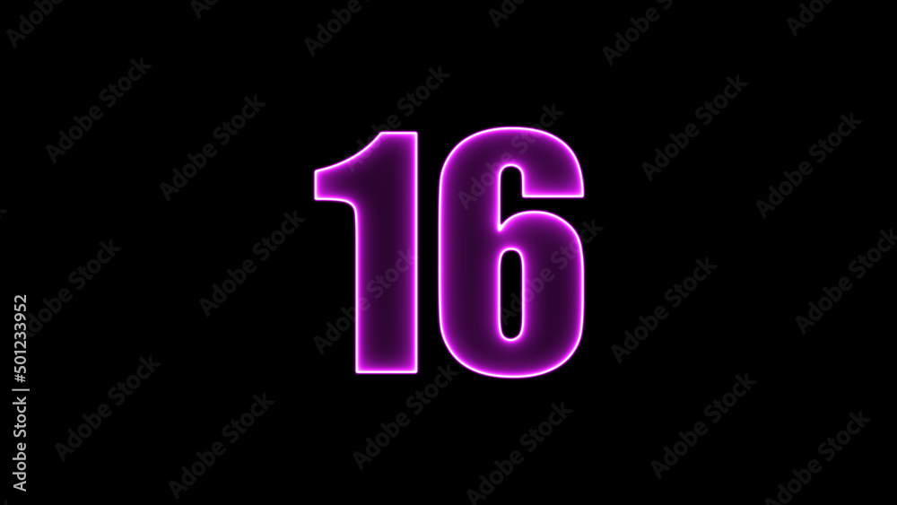 Neon number on black background. Learning numbers, serial number, price, place. Neon number on black background. Learning numbers, serial number, price, place.