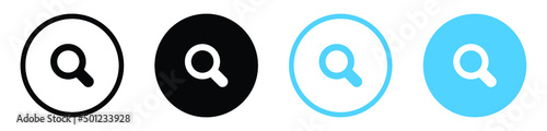 search icon button - magnifying glass loupe sign symbol, magnifier icon