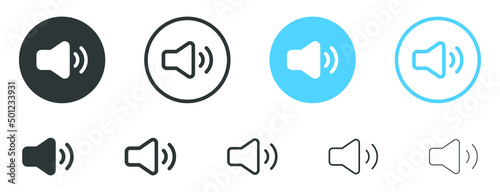Speaker icon, sound volume icon symbol - loudspeaker icon button