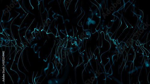 abstract colorful particle wave background animation. Abstract digital particle wave and light abstract background ,animation cyber or technology background.  © Adept_Hand